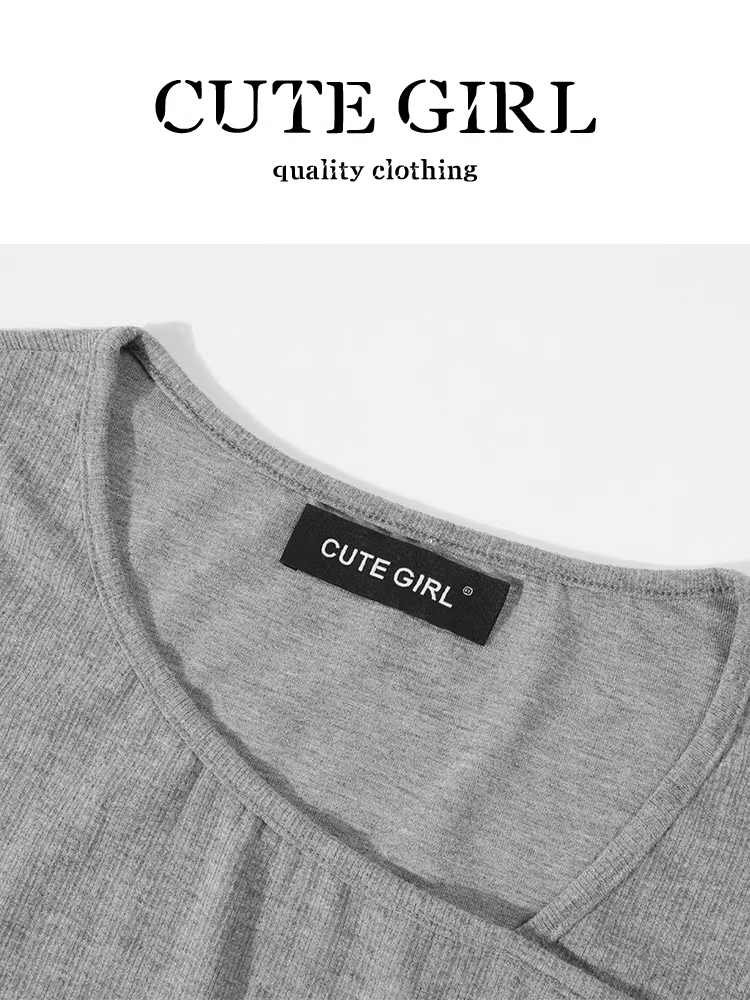 Áo thun dài tay thắt eo phong cách Hàn Quốc dành cho nữ, thiết kế đầu thu, thon gọn eo, áo kiểu giản dị và đa năng