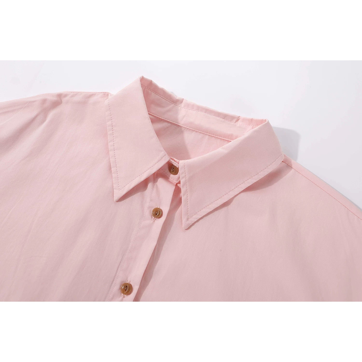 CuteGirl Áo sơ mi màu hồng giản dị phong cách Hàn Quốc ngọt ngào và đa năng dành cho nữ, áo khoác cardigan nhiều lớp phong cách lười biếng mùa xuân