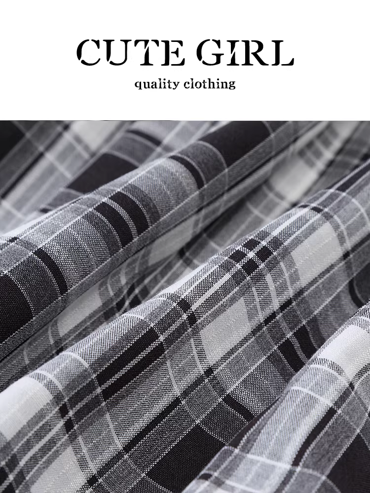 Váy kẻ sọc bất đối xứng phong cách Hàn Quốc dễ thương dành cho nữ, thiết kế mùa hè, váy ngắn cạp cao tôn dáng