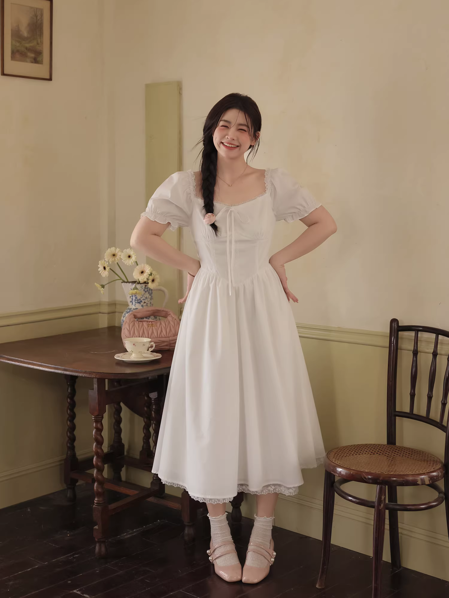 Đầm nữ Zhang Daren size lớn mùa hè, kiểu dáng ngọt ngào, viền ren, tôn dáng, dành cho nữ, mẫu mới hè 2025