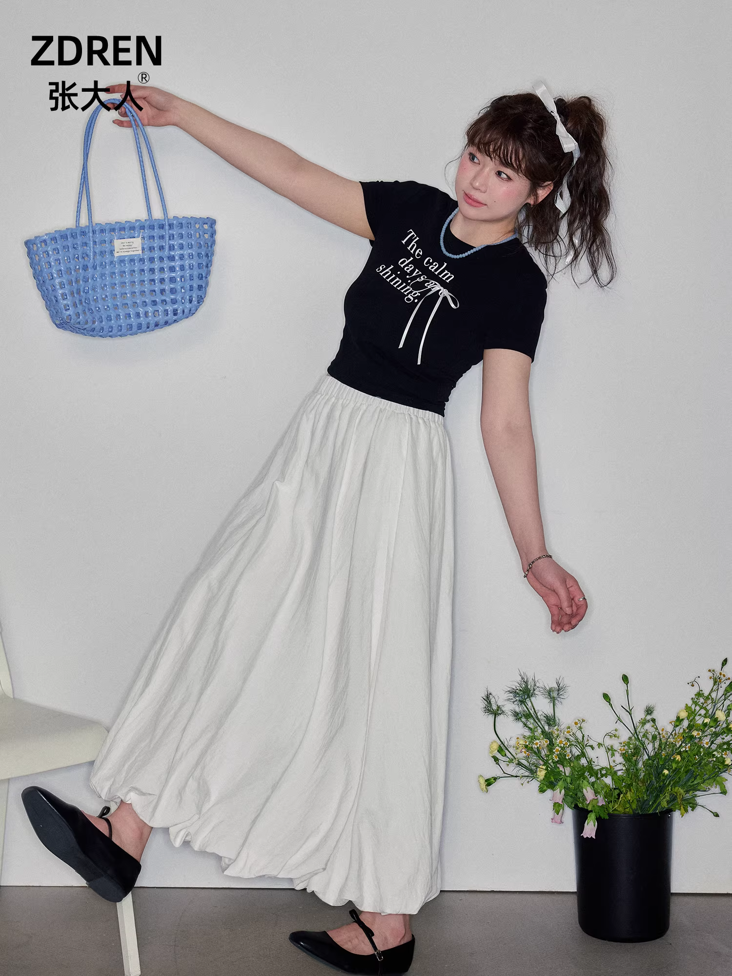 Quần áo nữ cỡ lớn dành cho người lớn, trang phục giảm béo cho cô nàng mũm mĩm, áo thun giảm tuổi cho cô gái ngọt ngào, dáng quả lê, váy lưng cao