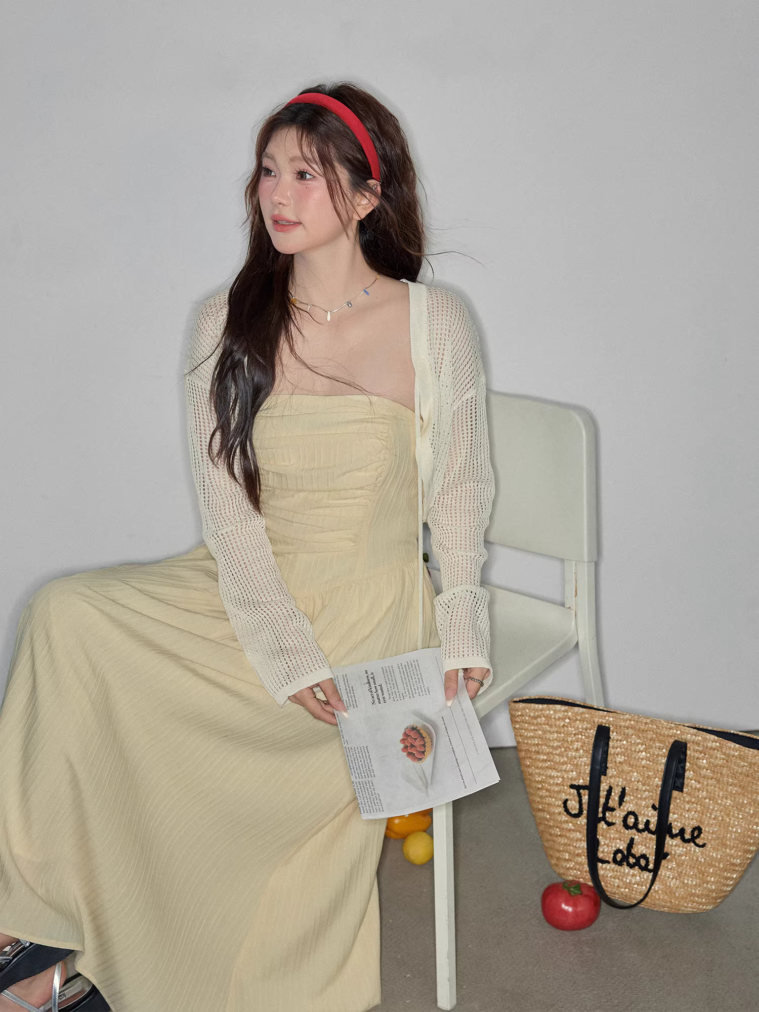 Quần áo nữ cỡ lớn dành cho người lớn, đầm thanh lịch đơn giản và tôn dáng, phong cách Hàn Quốc nhẹ nhàng, đầm quây ôm eo.