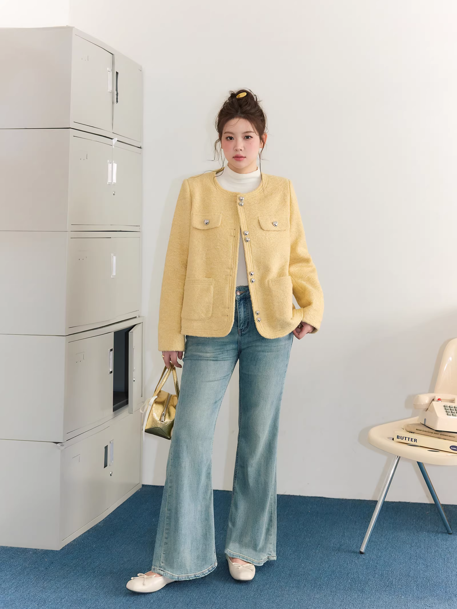 Quần áo nữ cỡ lớn dành cho người lớn, chất liệu denim đã qua xử lý, kiểu dáng ôm dáng, che phủ cơ thể, quần hơi cay, quần jean cạp cao.