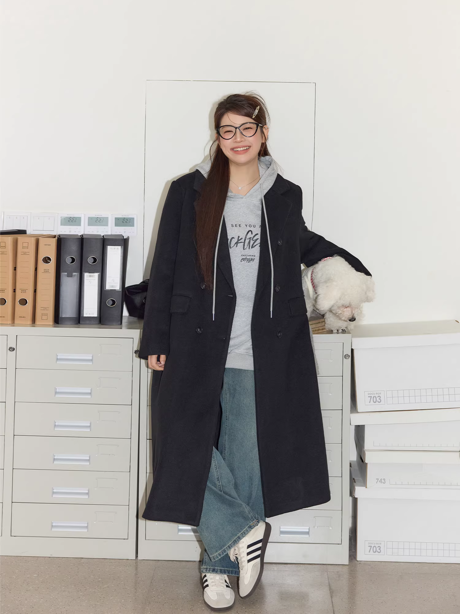 Áo khoác len cao cấp thu đông dành cho nữ cỡ lớn, kiểu mới 2025 dành cho các cô gái mũm mĩm, áo khoác len.