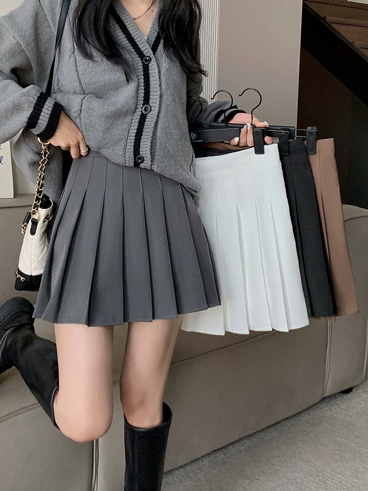 Váy xếp ly váy ngắn dành cho nữ váy ngắn mùa hè váy ngắn phong cách trường học jk đa năng váy nửa eo cao váy chữ a mùa xuân và mùa thu giảm béo