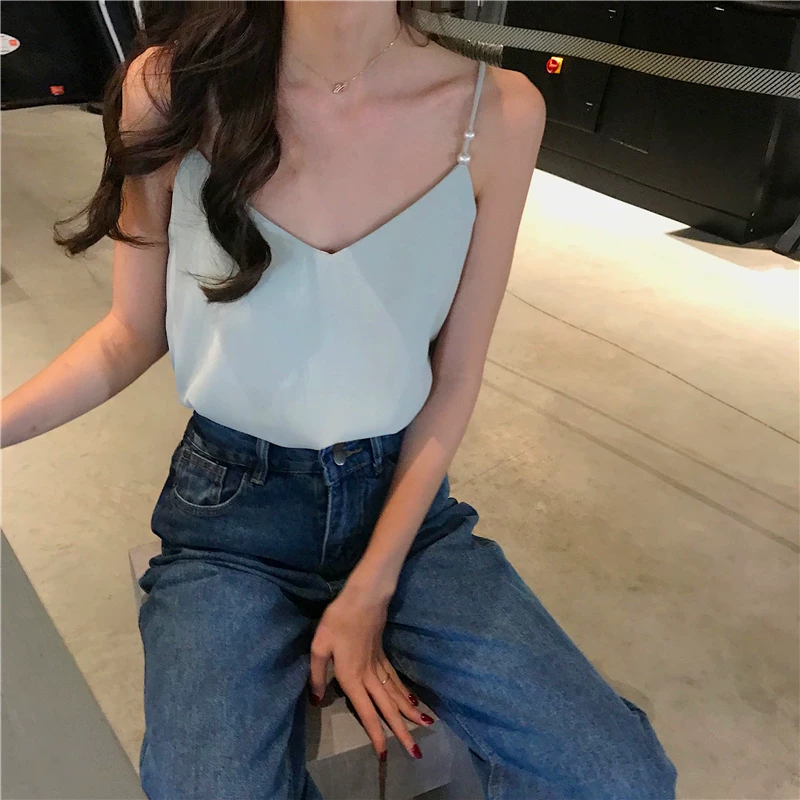 Áo camisole voan cỡ lớn dành cho phụ nữ béo, thích hợp mặc bên ngoài, che bụng, lộ lưng, cổ chữ V, áo lót bên trong 100kg