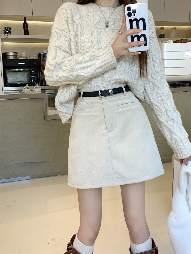 Váy nhung kiểu Mỹ cổ điển dành cho nữ, mùa thu, cỡ lớn, kiểu dáng thời trang, váy chữ A tôn dáng, cạp cao, ôm hông, váy bút chì ngắn.