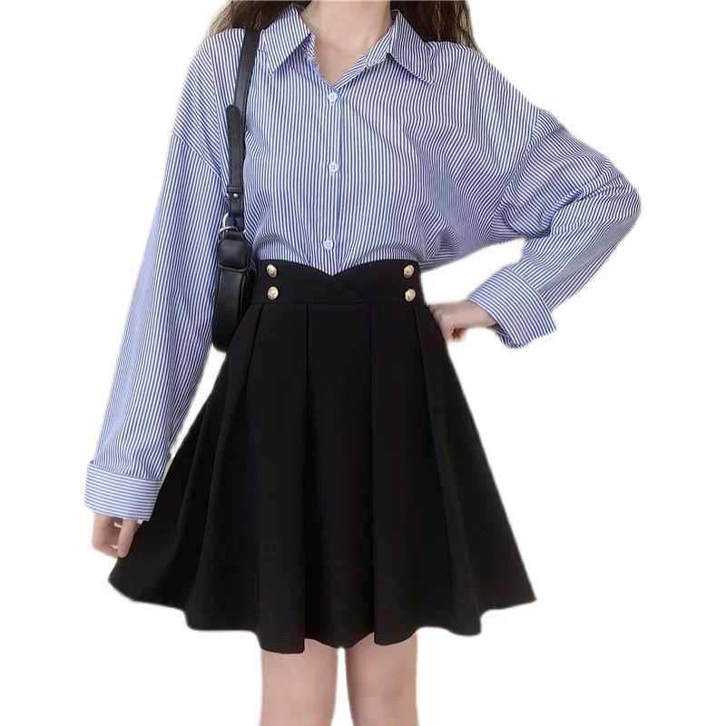 Váy không đều, size lớn, váy ngắn xếp ly chữ A ôm eo sành điệu, giảm béo mùa hè, che bụng, váy phồng, váy dù