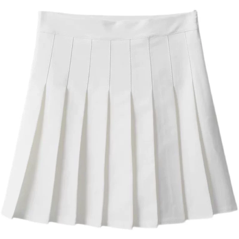 Váy xếp ly màu trắng cho nữ, váy đen mùa hè, váy chữ A cạp cao cỡ lớn, giúp thon gọn cho phụ nữ cỡ lớn, váy ngắn cho phụ nữ nhỏ nhắn.