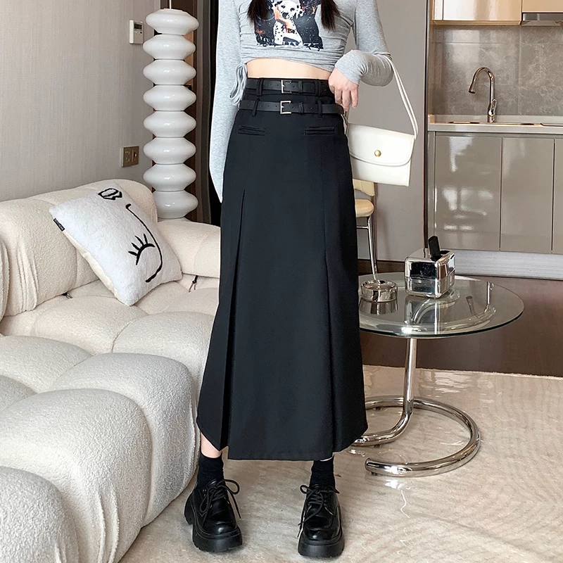 Váy liền thân xẻ tà cao cấp dành cho nữ, váy chữ A dài ngang hông mới mùa xuân hè 2023 dành cho người nhỏ nhắn.