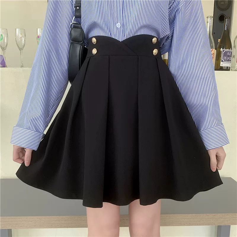 Váy không đều, size lớn, váy ngắn xếp ly chữ A ôm eo sành điệu, giảm béo mùa hè, che bụng, váy phồng, váy dù