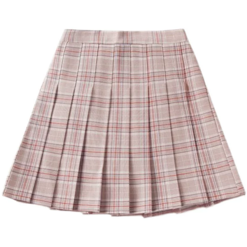 Váy xếp ly kẻ caro lưng thun mùa hè size lớn dành cho người mập, váy chữ A cao eo, váy ngắn tôn dáng phong cách preppy, váy ngắn kiểu jk