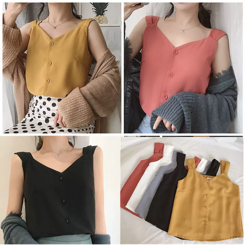 Áo camisole voan mùa hè cỡ lớn, kiểu dáng thanh lịch, không tay dành cho nữ, dáng rộng, thích hợp mặc ngoài hoặc phối lớp.