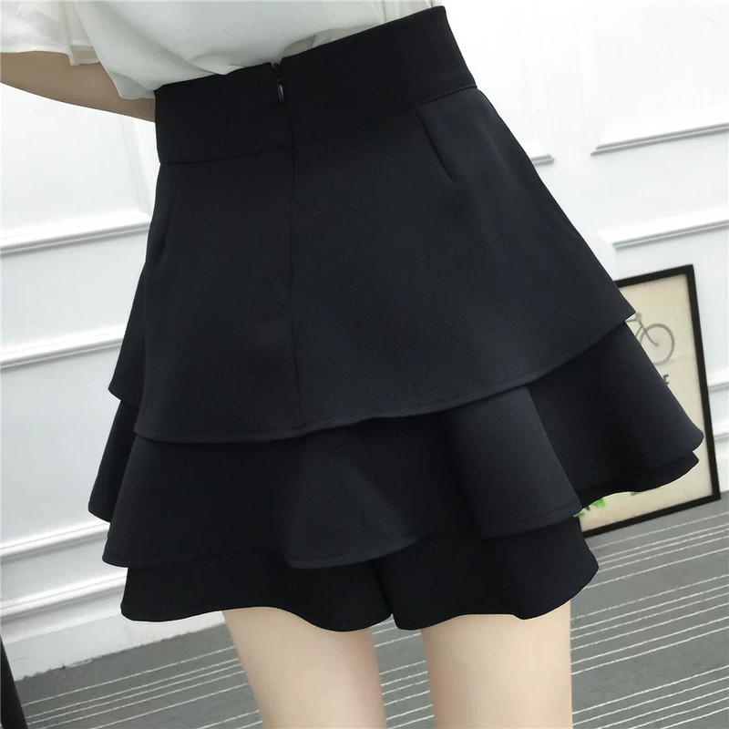 Váy chữ A chống lộ mùa hè cỡ lớn dành cho nữ mập mm 2025 quần culottes lưng cao váy xếp ly váy tầng