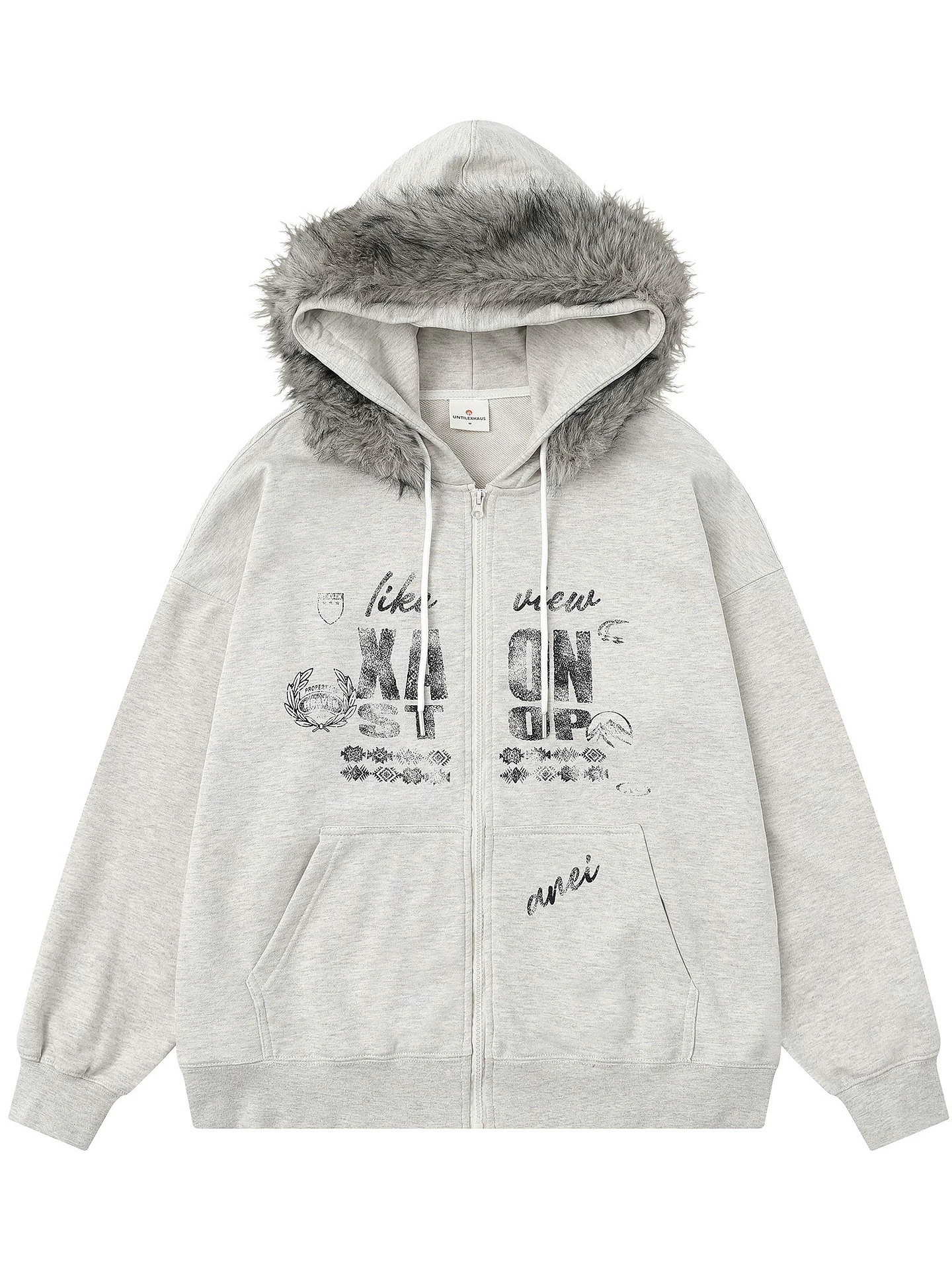 Từ sao Hỏa xóa bỏ lo lắng Phong cách mới Ins Retro In chữ dáng rộng Áo hoodie cặp đôi giản dị hợp thời trang
