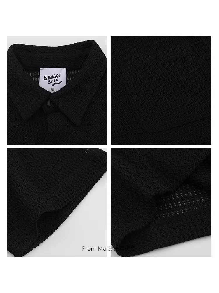 From Mars Leave a Mark Xu hướng quốc gia Màu trơn mỏng Unisex Áo sơ mi ngắn tay đa năng thông thường Unisex