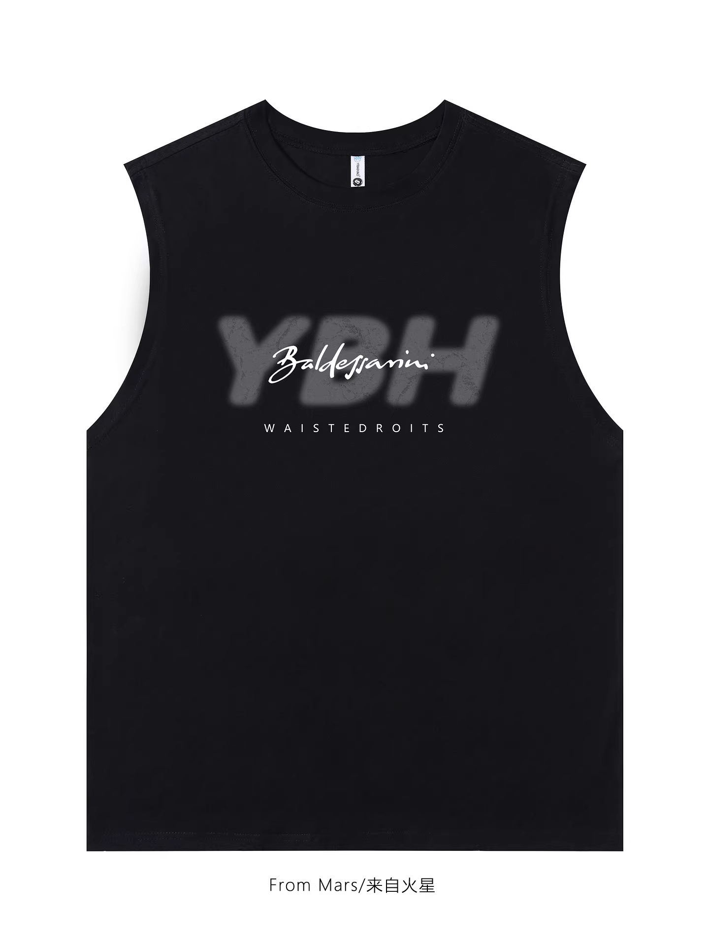 From Mars Infinite Possibilities High Street Niche Print Áo thun ngắn tay dáng rộng Thiết kế thể thao đa năng hợp thời trang