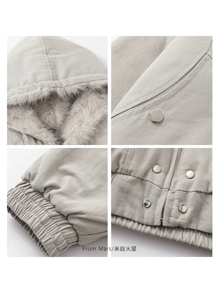 Từ sao Hỏa, có thể dễ dàng mua được, áo khoác cotton có mũ trùm đầu dành cho cặp đôi, màu trơn, ấm áp và phong cách, rộng rãi và đa năng.
