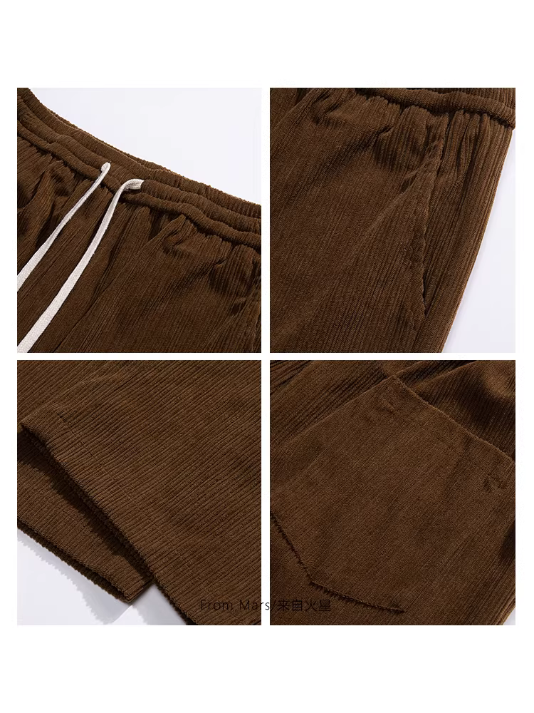 Từ thương hiệu thời trang Mars, quần dài dây rút màu trơn phổ biến dành cho nam và nữ, quần dài rộng rãi và đa năng.