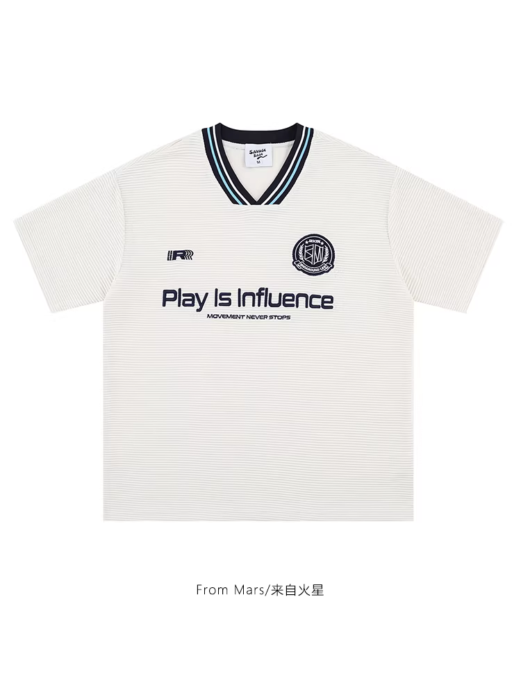 Từ sao Hỏa: Sự tồn tại cẩn thận - Áo thun ngắn tay unisex dáng rộng phong cách đại học thêu màu theo phong cách đường phố Mỹ.