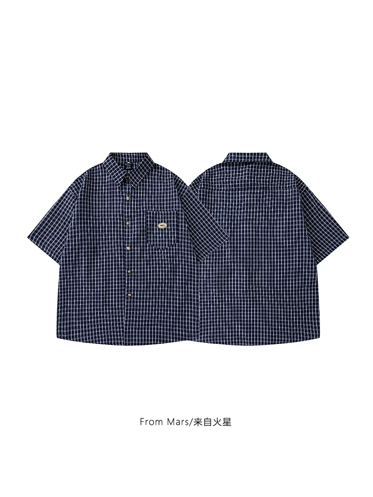Từ sao Hỏa giống như một bài thơ dưới ánh nắng mùa hè, áo sơ mi mùa hè rộng rãi kiểu Nhật cổ điển, kiểu dáng sạch sẽ.