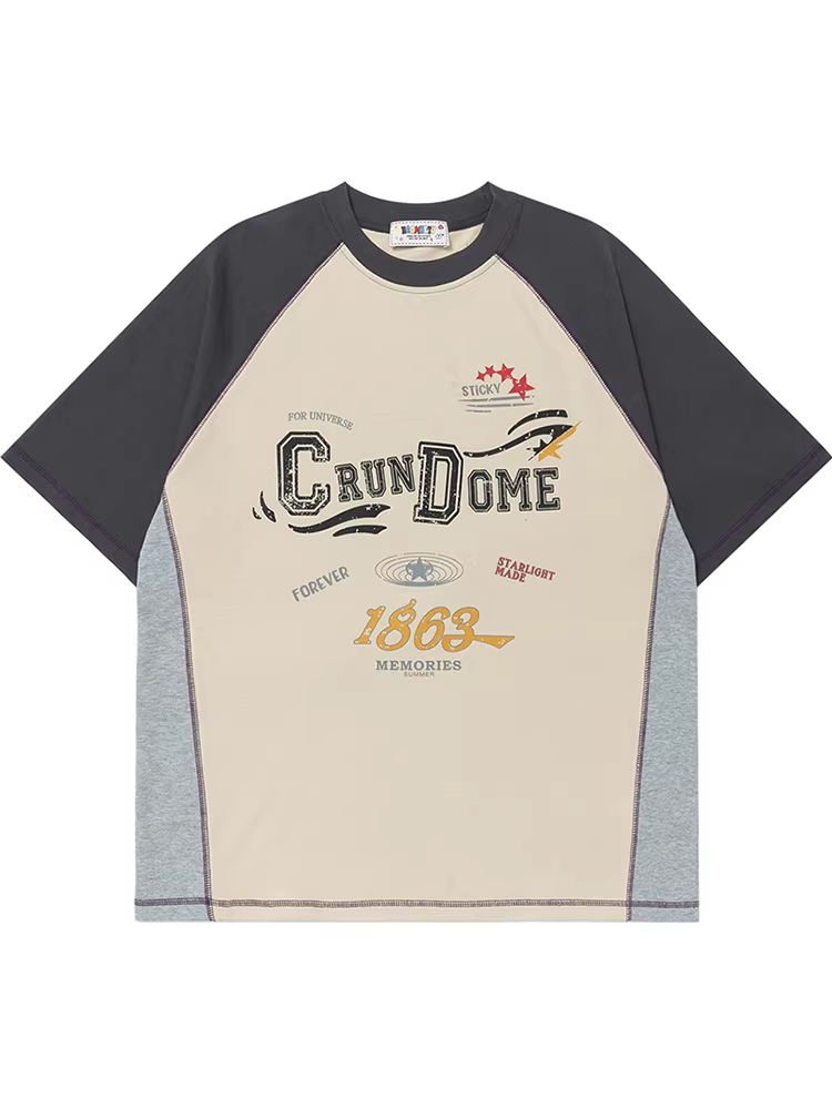 Từ sao Hỏa thì khác xa quá. Áo thun ngắn tay cổ tròn có chữ tương phản theo phong cách retro của Mỹ, đa năng và hợp thời trang.