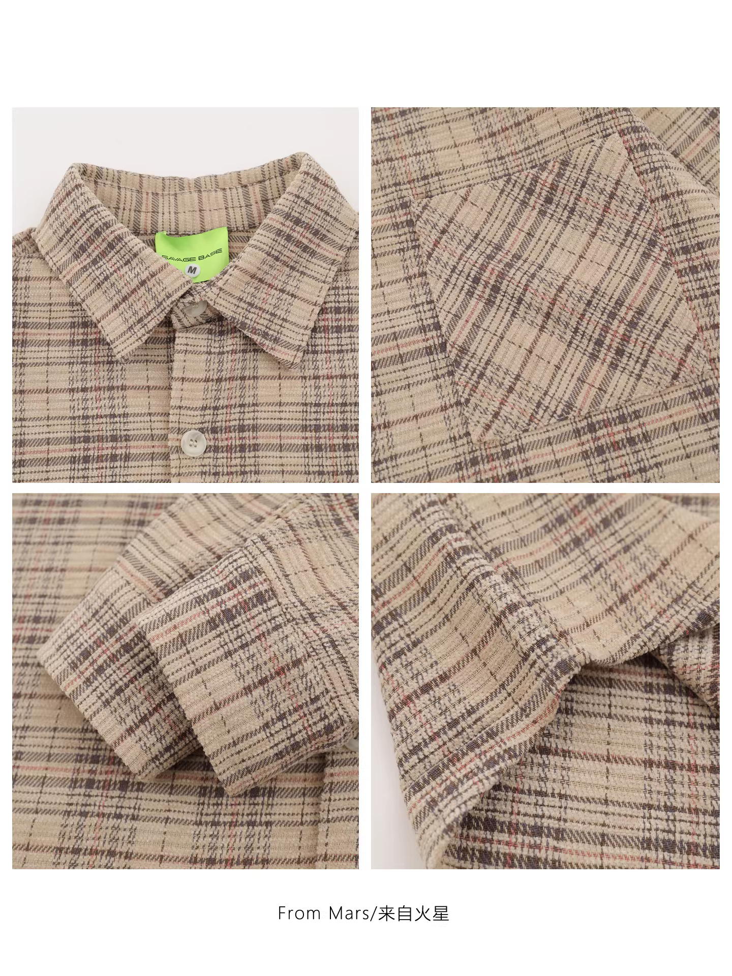 Từ sao Hỏa, tôi dần hiểu được kiểu dáng áo sơ mi dài tay in họa tiết kẻ sọc phong cách Nhật Bản, thiết kế rộng rãi, kiểu dáng giản dị.