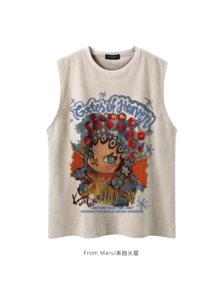 Từ sao Hỏa, ngay từ thời thơ ấu, tập luyện phong cách đường phố cổ điển theo xu hướng quốc gia, áo lót không tay rộng rãi và thoải mái dành cho nam và nữ.