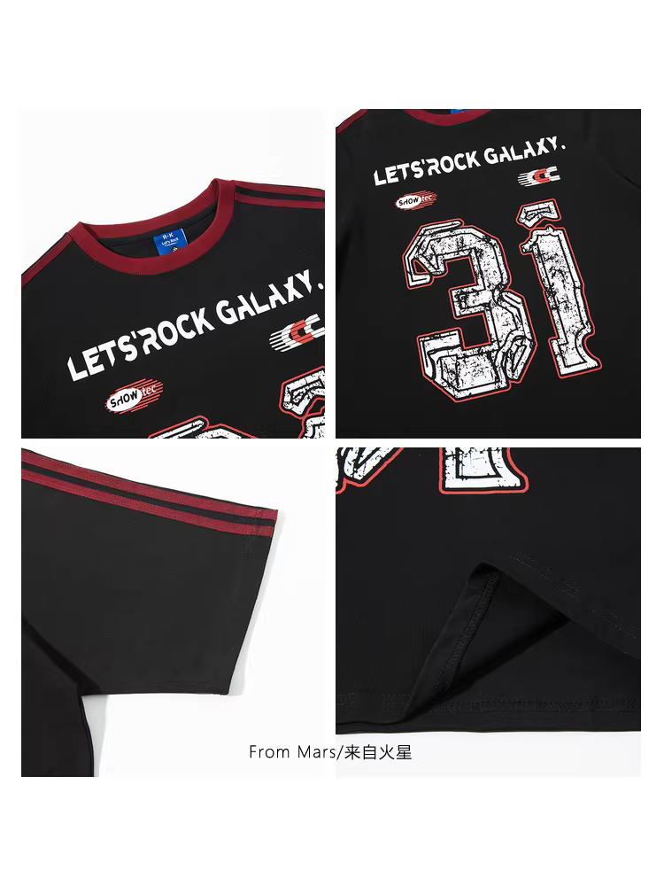 Từ sao Hỏa, bên trong phức tạp, phong cách Mỹ, cá tính mới, cổ điển thể thao, áo thun ngắn tay rộng rãi và đa năng cho mùa hè.