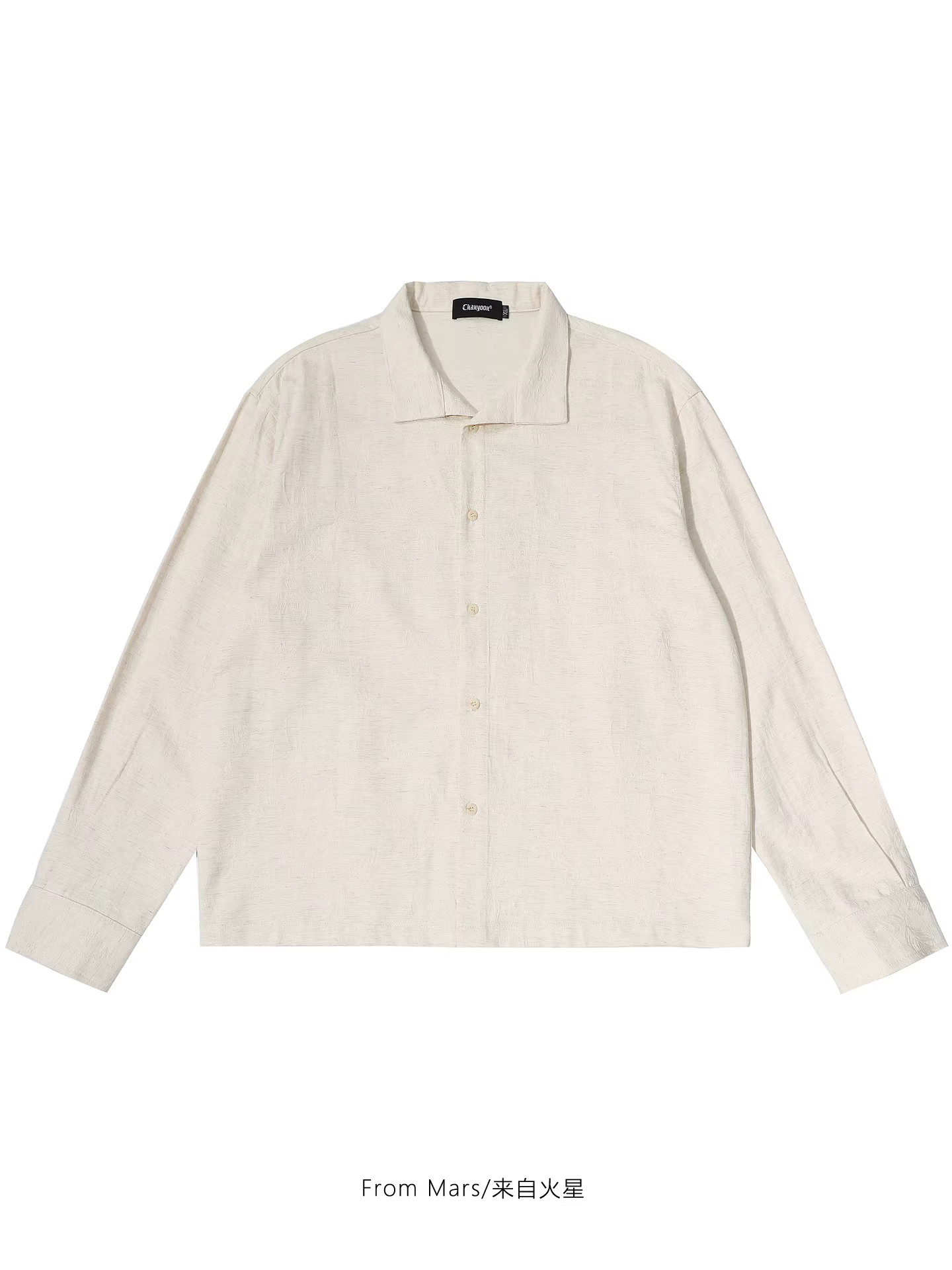 Từ sao Hỏa không có gì để hối hận, áo sơ mi dài tay màu trơn có cổ rộng rãi thời trang mới dành cho nam và nữ.