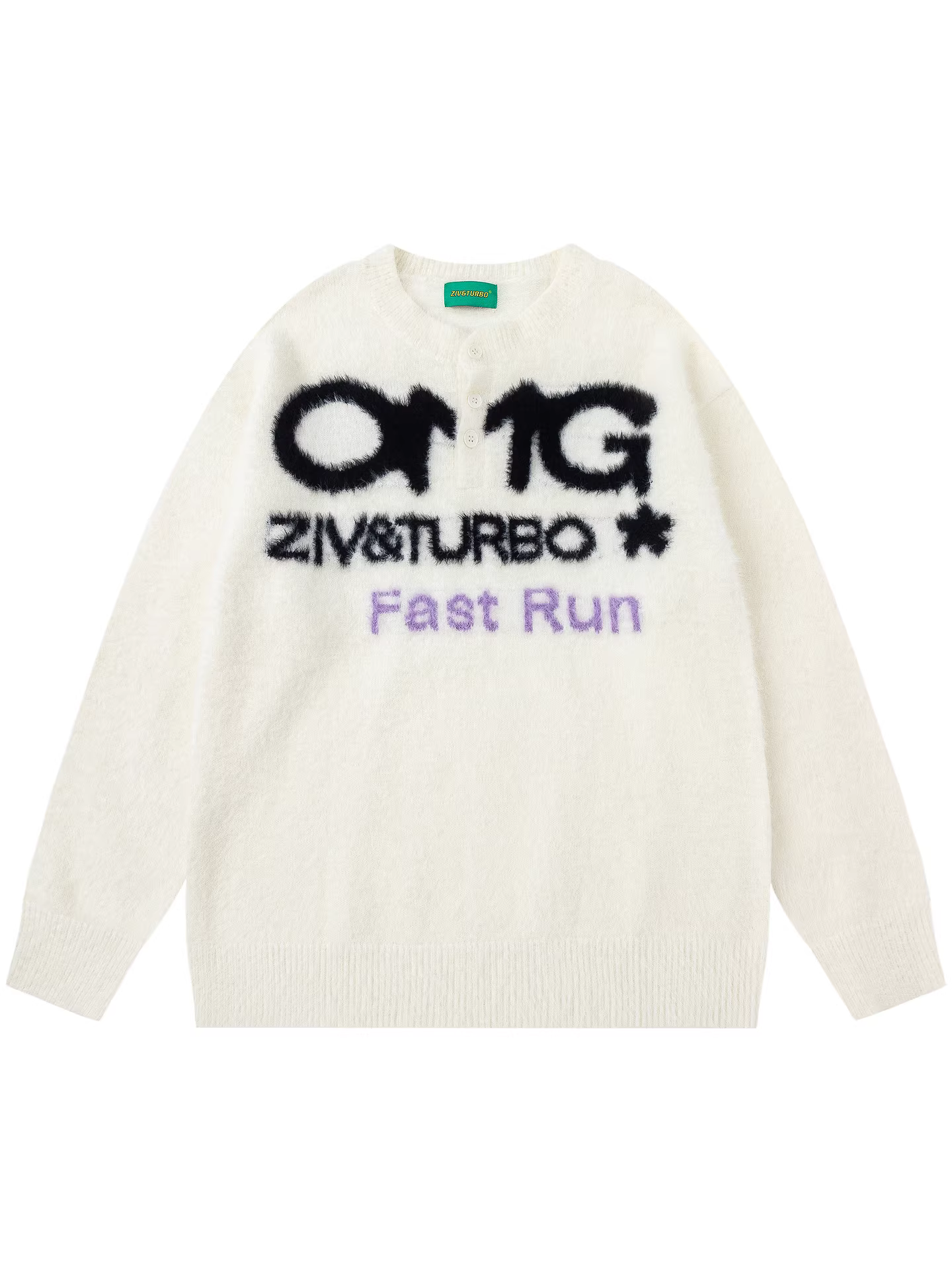 Từ sao Hỏa, dưới sự ảnh hưởng của thời trang cổ điển, áo len cặp đôi cổ tròn dáng rộng có thiết kế chữ jacquard bf