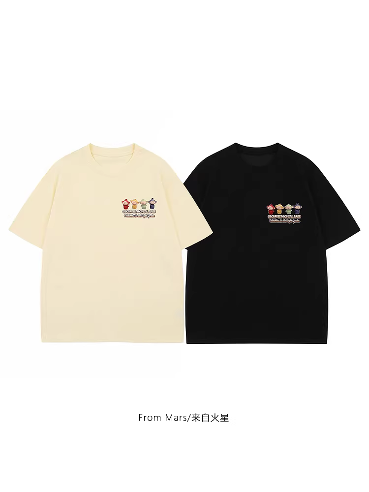 Từ sao Hỏa, nhịp tim một giây, một thương hiệu thời trang Trung Quốc với họa tiết hoạt hình dễ thương, áo thun ngắn tay rộng rãi và thoải mái cho mùa hè.
