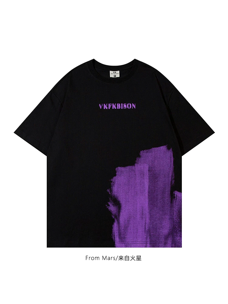 Áo thun ngắn tay dáng rộng lấy cảm hứng từ Mars Purple Reverie Design in họa tiết graffiti mùa hè phong cách đường phố đa năng