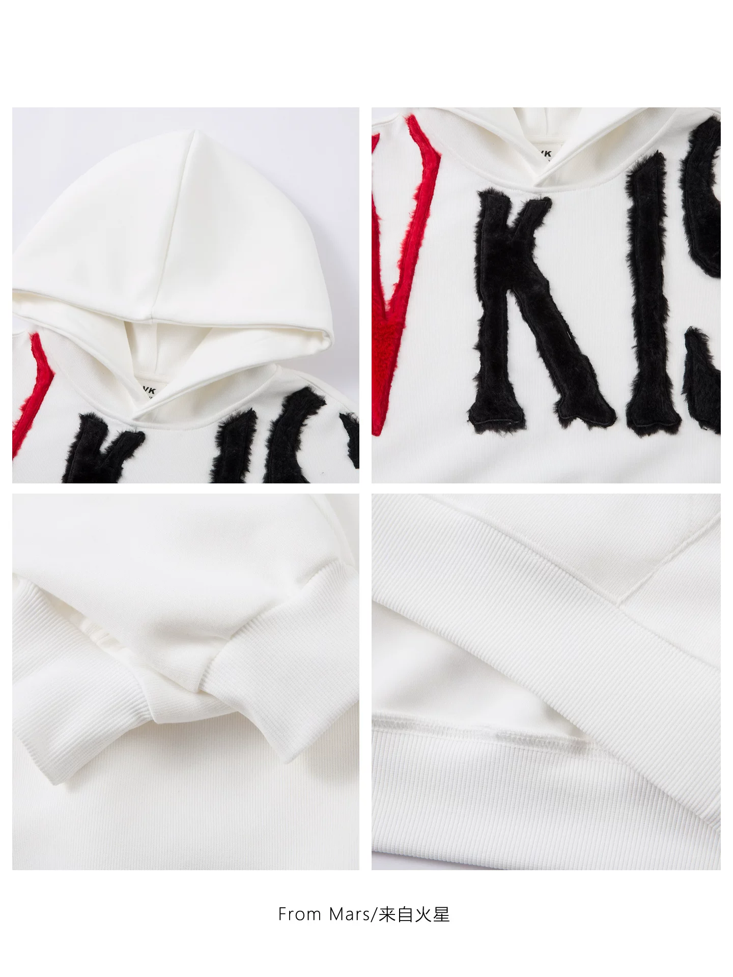 Từ sao Hỏa Không tôn trọng quá khứ Phong cách Nhật Bản cổ điển Áo hoodie thêu chữ kiểu cổ điển dành cho nam và nữ