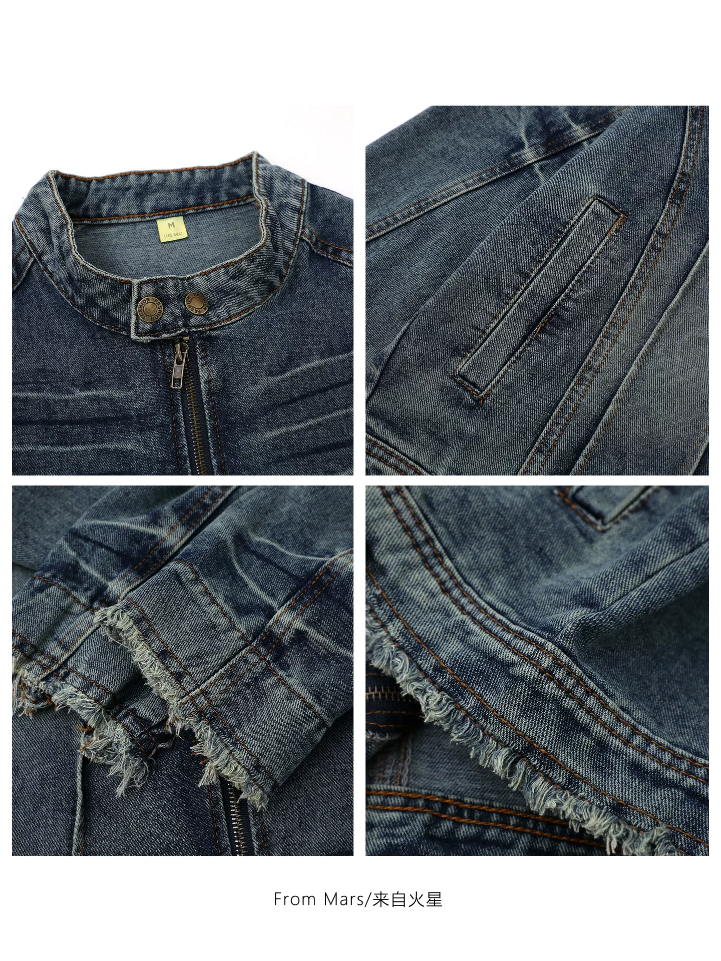 Từ sao Hỏa Một khoảnh khắc hồi hộp, áo khoác denim đã qua sử dụng, kiểu cổ điển