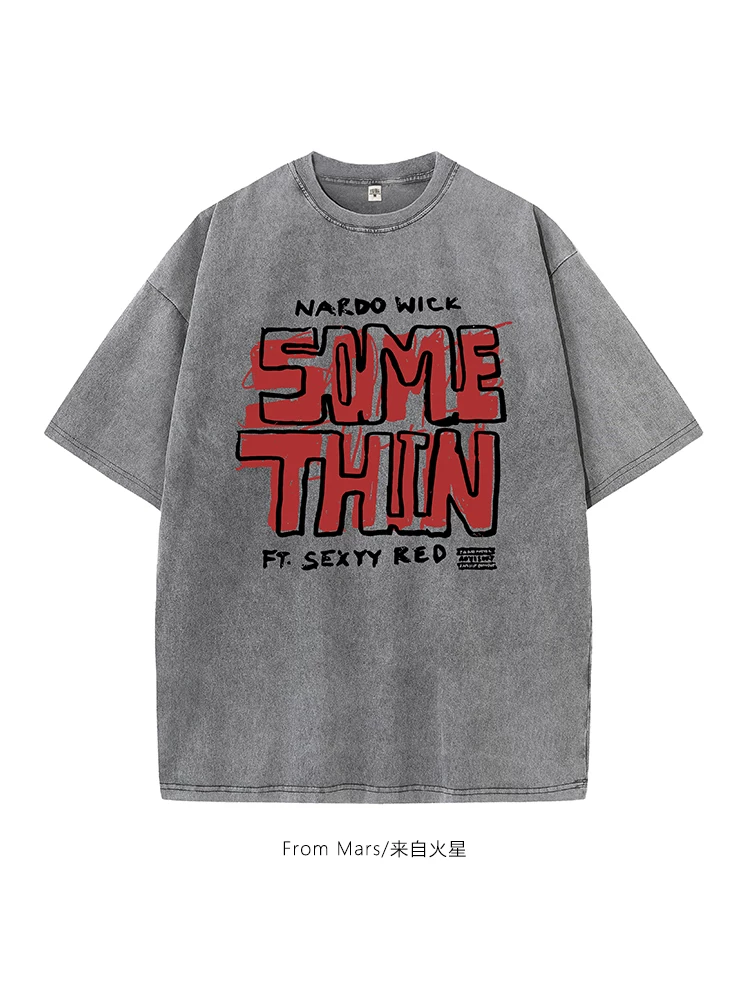 Từ sao Hỏa, sự hỗ trợ lẫn nhau, in chữ graffiti hip-hop châu Âu và Mỹ, áo thun ngắn tay dáng rộng kiểu dáng rộng dành cho cặp đôi