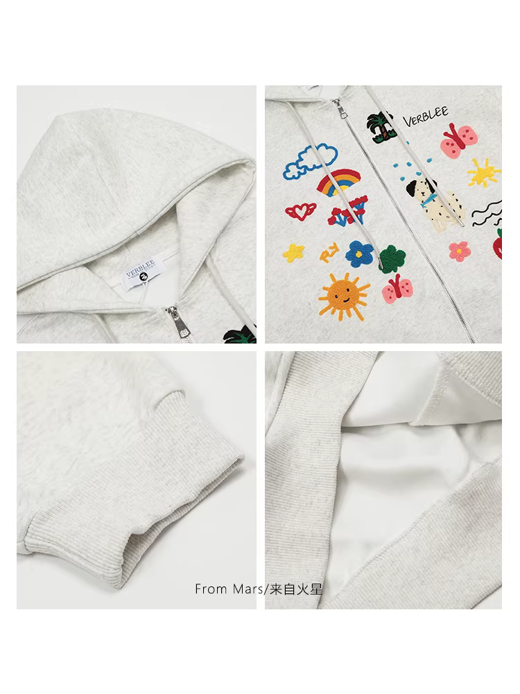 Từ sao Hỏa liên tục đưa ra dự đoán về thương hiệu thời thượng áo khoác cardigan có mũ thêu hoạt hình ba chiều kiểu dáng rộng rãi có lớp lót lông cừu