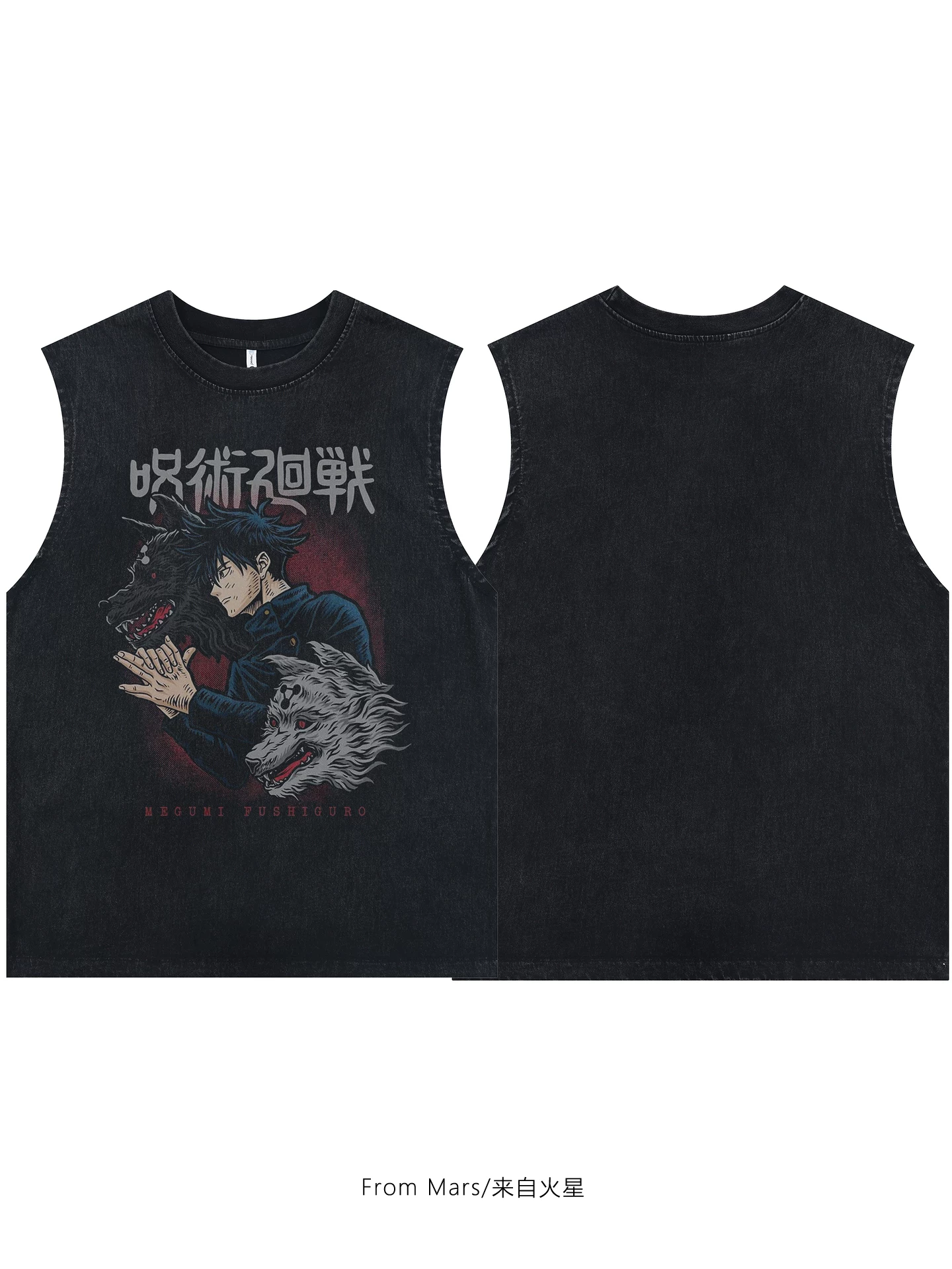 From Mars Summer Original American Retro Áo thun ngắn tay màu đen Unisex dáng rộng thường ngày Áo thun nửa tay BF