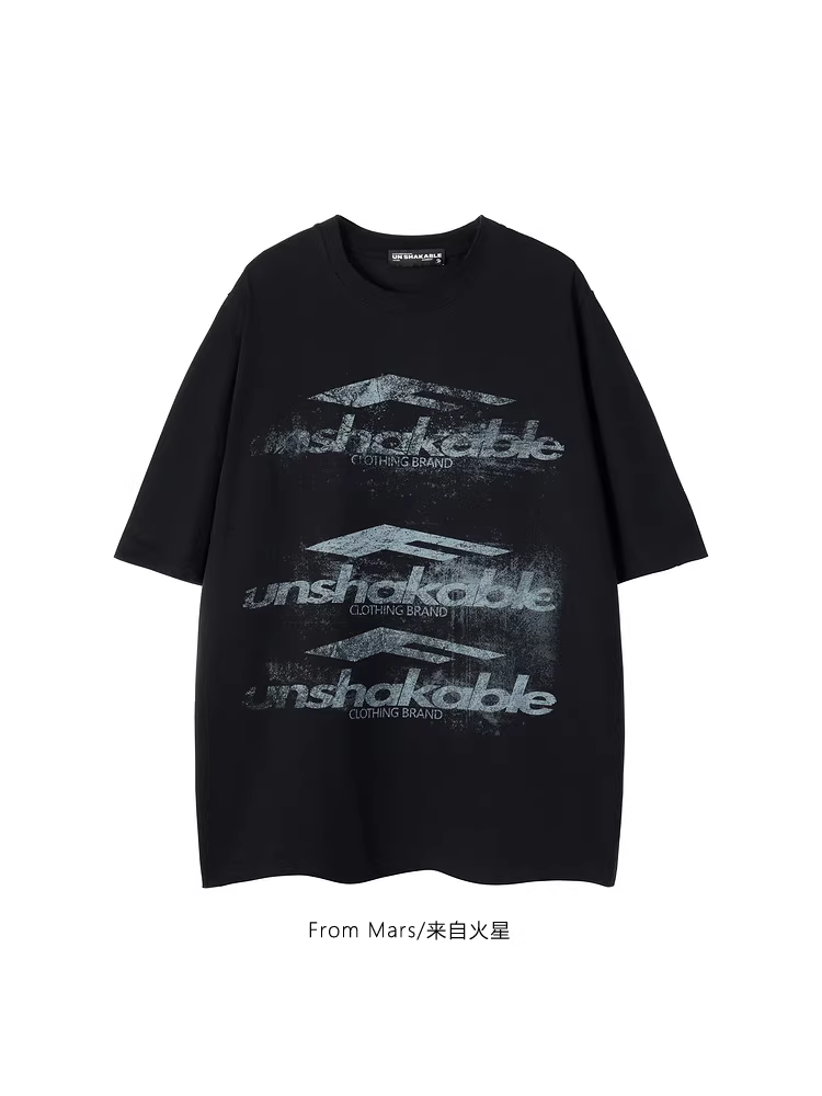 Áo thun ngắn tay in họa tiết chữ Graffiti kiểu Mỹ thời thượng của Mars May dành cho các cặp đôi