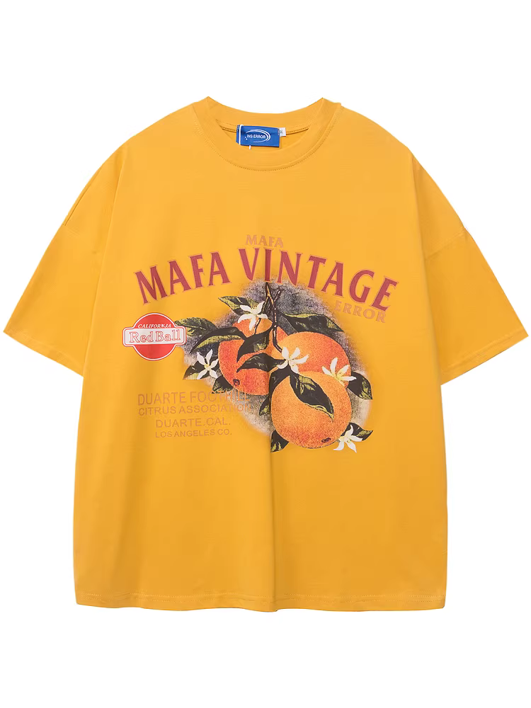 Từ sao Hỏa Hãy tận hưởng cuối tuần Xu hướng quốc gia theo phong cách vui nhộn in hình trái cây áo thun ngắn tay dáng rộng giản dị cặp đôi bạn trai