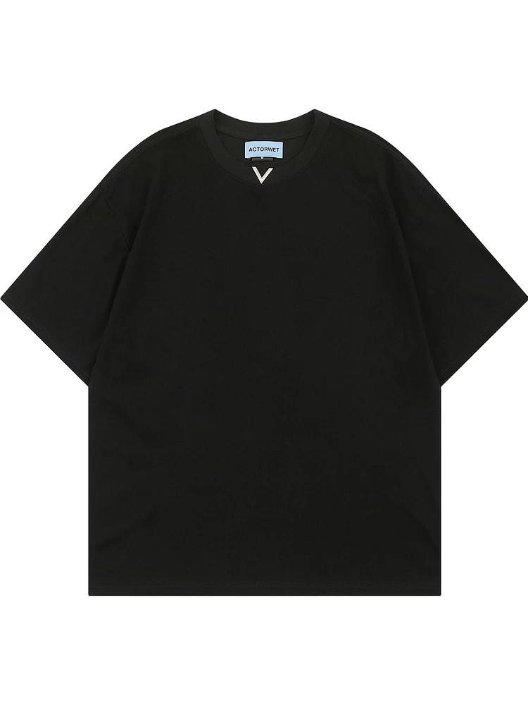 Từ Mars tạo ra một không gian trống, thiết kế đơn giản màu trơn, phong cách đường phố unisex, áo thun ngắn tay rộng rãi đa năng cho mùa hè.
