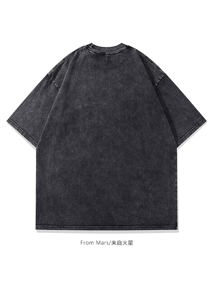 Từ sao Hỏa cũng có mặt đối diện, phong cách đường phố Âu Mỹ, in hình nhân vật, áo thun ngắn tay cổ tròn dáng rộng, đa năng.