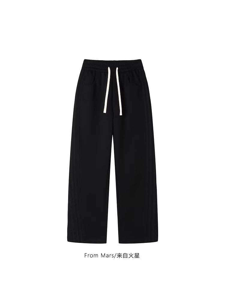 Từ sao Hỏa, giải mã bí ẩn Quần thể thao dáng rộng có dây rút sọc cổ điển kiểu Mỹ Quần dài thẳng thường ngày