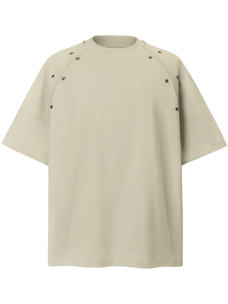 From Mars Little Star Thời trang nguyên bản Cao cấp Niche Unisex High Street Áo thun ngắn tay dáng rộng mùa hè