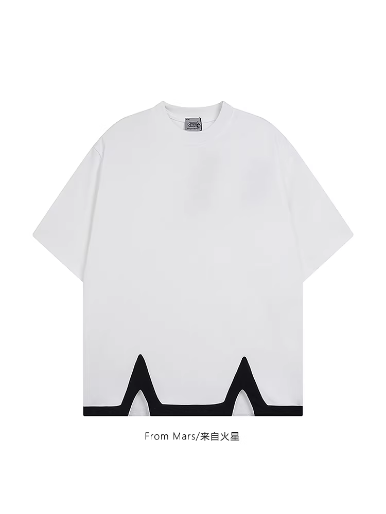 Từ Mars, nhà thiết kế gốc tài năng, áo thun ngắn tay thời trang dáng rộng, kiểu dáng đơn giản, dành cho mùa hè