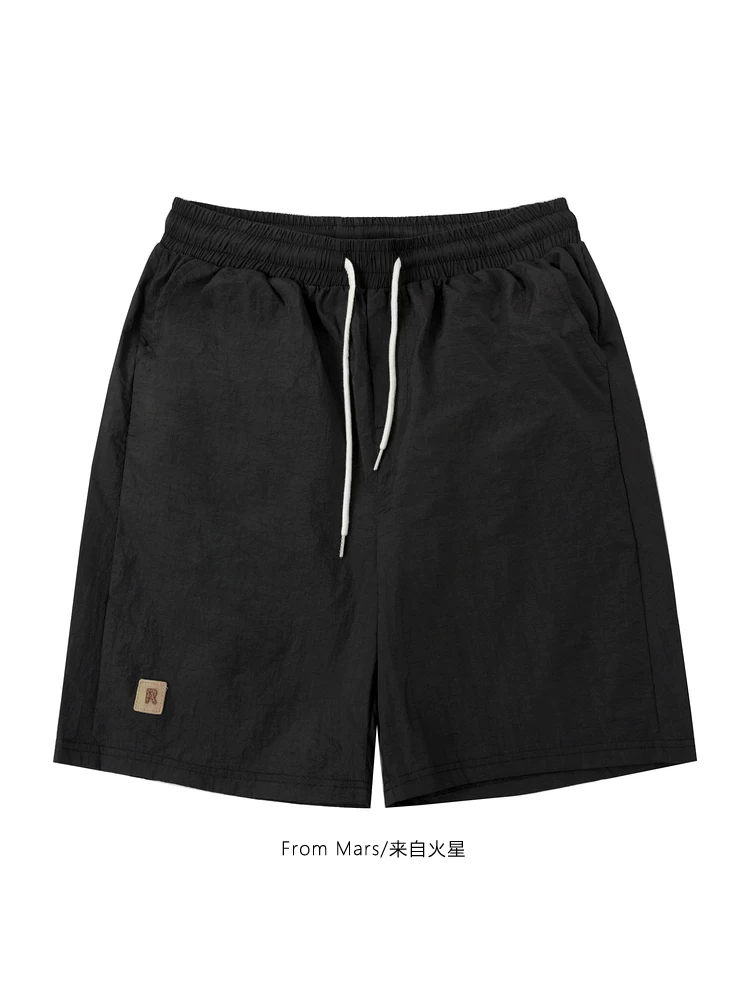 Từ sao Hỏa Đồ của người khác Thương hiệu thời trang quốc gia đơn giản cổ điển màu trơn trang phục công sở giản dị quần short thẳng dáng rộng