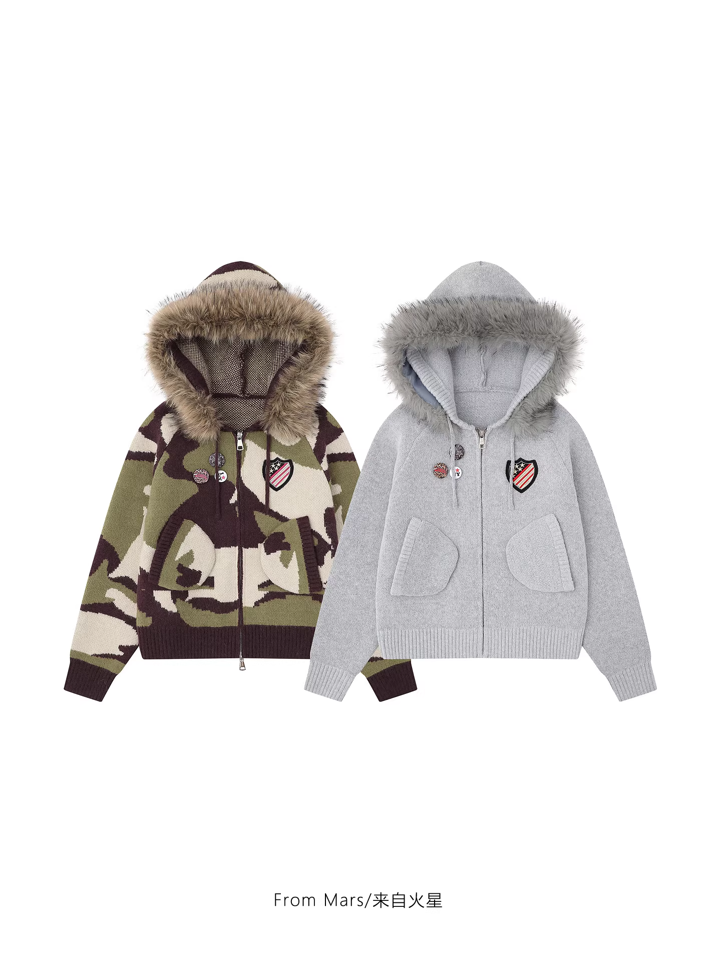 Áo len có cổ có thể tháo rời của Mars Yunqi