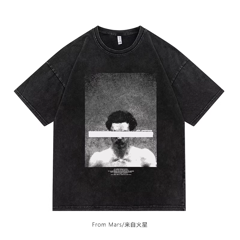 Từ sao Hỏa Mặt khác của thế giới Áo thun ngắn tay thiết kế đường phố giản dị theo phong cách cổ điển Âu Mỹ