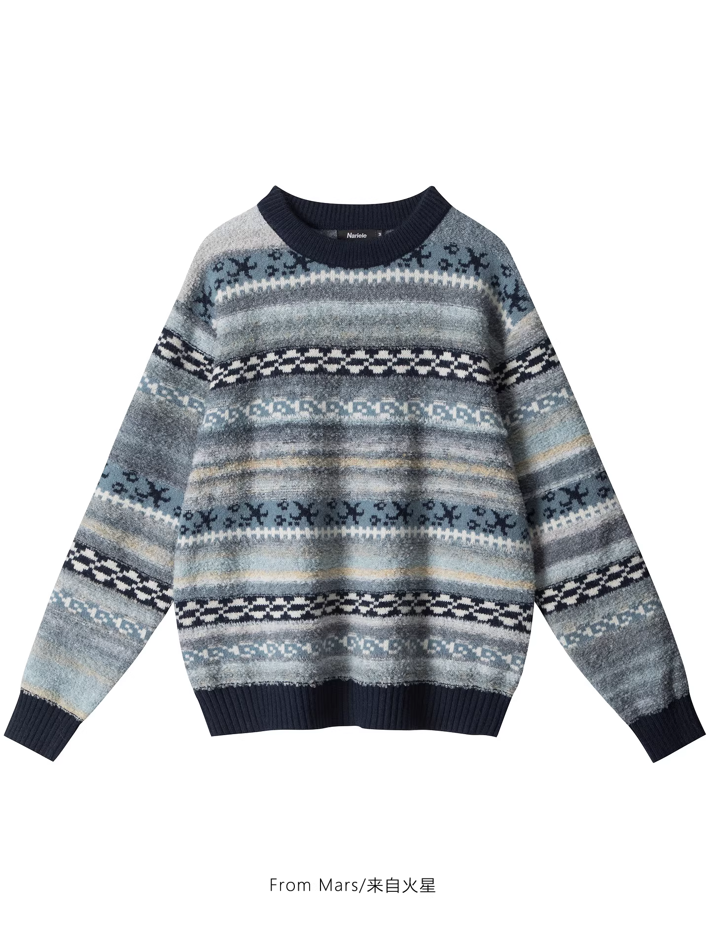 Áo len dáng rộng jacquard Fair Isle từ sao Hỏa Unforgotten