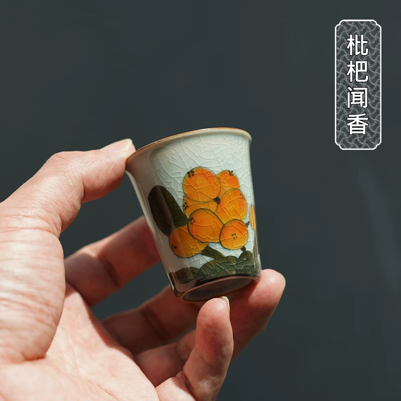 Tách trà gốm sứ vẽ tay có men, tách trà Doutai Kung Fu, bộ trà nghệ thuật thưởng trà, tách nhỏ.